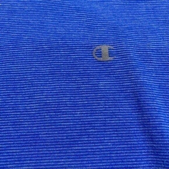 Champion womens size Large blue stripes long sleeved top with thumb hole 150B3 - Picture 5 of 11